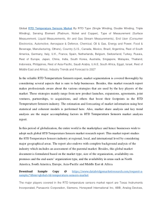 RTD Temperature Sensors Market