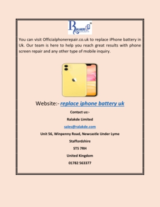 Replace iphone battery uk  | Officialphonerepair.co.uk