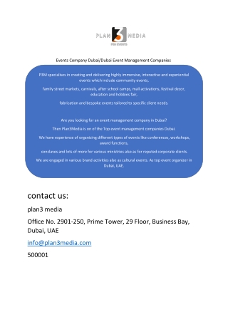 One of the top event management comapny in Dubai