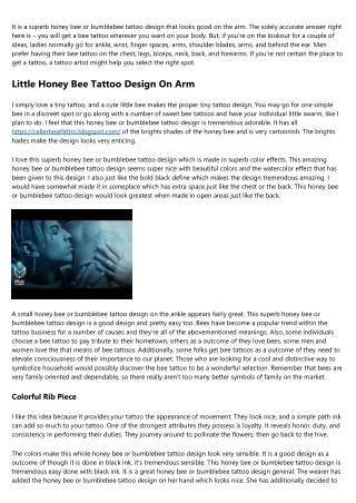 Bee Tattoo Which Means