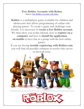 How to get free roblox accounts