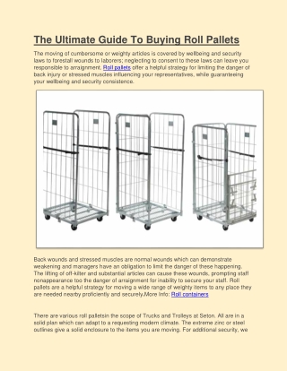 The Ultimate Guide To Buying Roll Pallets