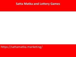 Satta Matka and Lottery Games