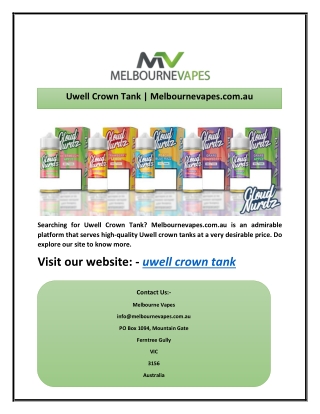 Uwell Crown Tank | Melbournevapes.com.au