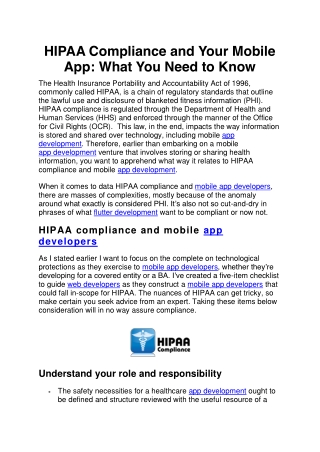 HIPAA Compliance and Your Mobile App