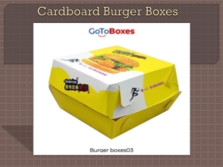 Cardboard Burger Boxes