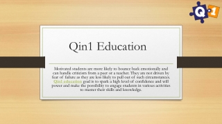 Qin1 Education - Motivation cultivates confidence