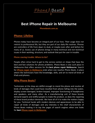 iPhone Repair in Melbourne | Best Phone Repair Melbourne CBD | Phonebeats