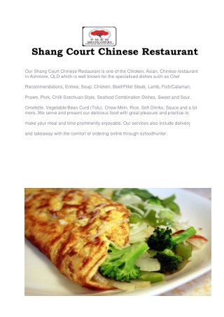 5% Off - Shang Court Chinese Restaurant Menu Ashmore, QLD