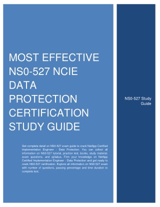 Most Effective NS0-527 NCIE Data Protection Certification Study Guide