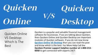 Quicken Online VS Desktop - Which Is The Best