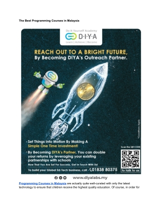 The Best Programming Courses in Malaysia