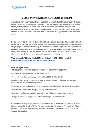 2021 Stents Market Global Analysis Report