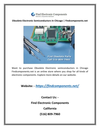 Obsolete Electronic Semiconductors In Chicago | Findcomponents.net