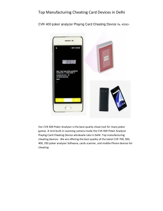 Top Manufacturing Cheating Card Devices in Delhi