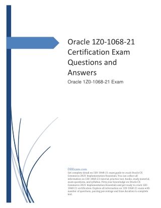[LATEST] Oracle 1Z0-1068-21 Certification Exam Questions and Answers