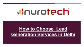 Choose lead Generation Services Delhi