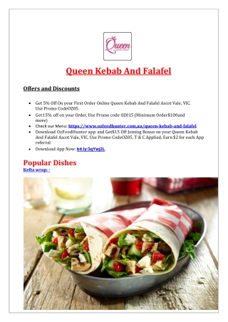 5% Off - Queen Kebab And Falafel Menu Ascot Vale, VIC