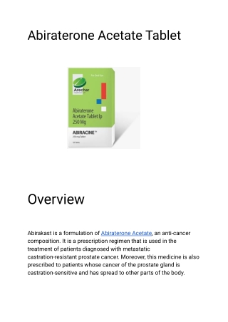 Abiraterone Acetate Tablet