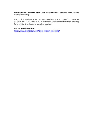 Brand Strategy Consulting Firm - Top Brand Strategy Consulting Firms - Brand Str