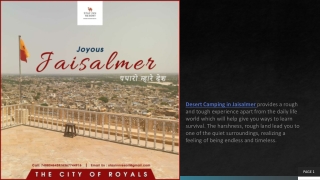 Enjoy Desert Camping in Jaisalmer