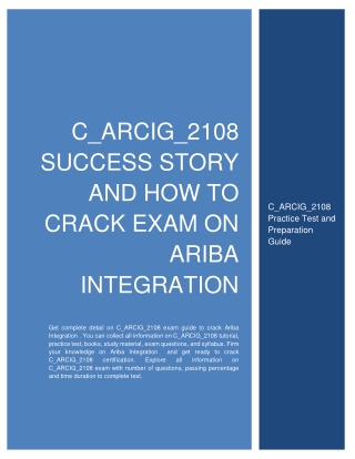 C_ARCIG_2108 Success Story and How to Crack Exam on Ariba Integration