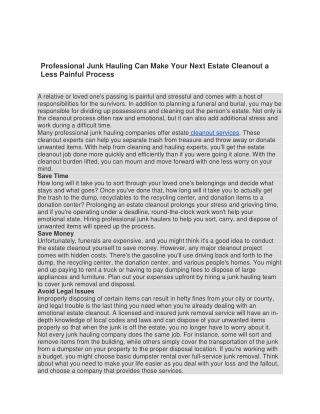 Cleanouts Services Orange City