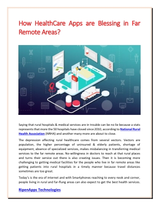 How HealthCare Apps are Blessing in Far Remote Areas