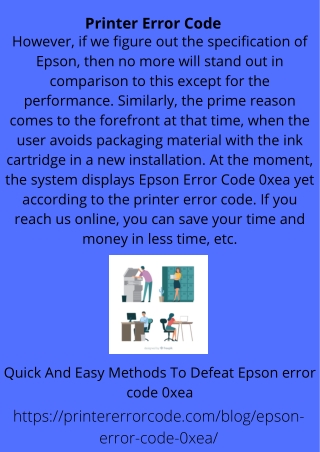Quick And Easy Methods To Defeat Epson error code 0xea