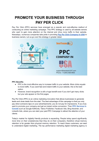 PROMOTE YOUR BUSINESS THROUGH PAY PER CLICK