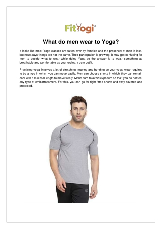 What do men wear to Yoga