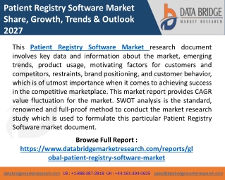 Patient Registry Software Market 2021-2027 COVID-19 Impact, Trends, Revenue