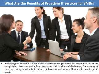 What Are the Benefits of Proactive IT services for SMBs?