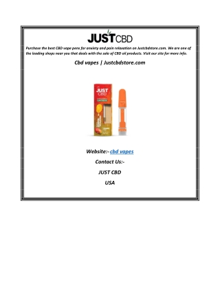 Cbd vapes  Justcbdstore.com