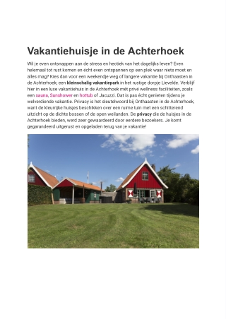 Vakantiehuis achterhoek