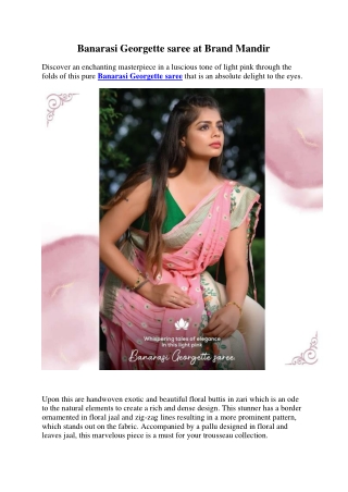 Banarasi Georgette saree at Brand Mandir