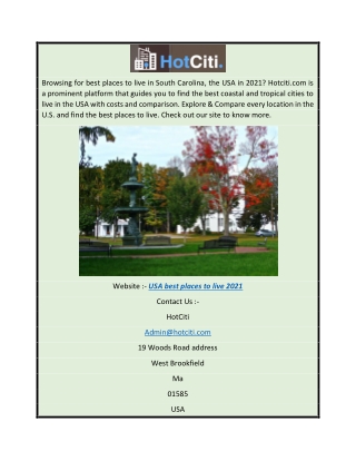 Usa Best Places to Live 2021  Hotciti.com