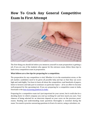 How To Crack Any General Competitive Exam In First Attempt