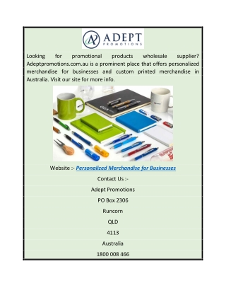Personalized Merchandise for Businesses  Adeptpromotions.com.au