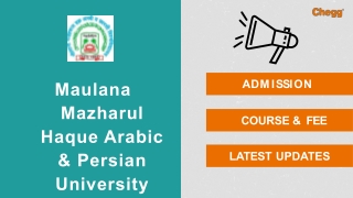 Maulana Mazharul Haque Arabic & Persian University — [MMHAPU], Patna