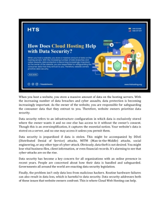 How Does Cloud Hosting Help with Data Security?