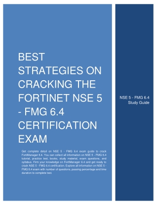 Best Strategies On Cracking the Fortinet NSE 5 - FMG 6.4 Certification Exam