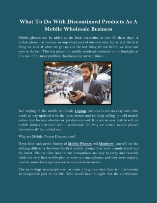 What To Do With Discontinued Products As A Mobile Wholesale Business