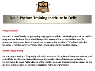 No. 1 Python Training Institute in Delhi