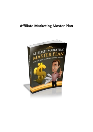 Affiliate Marketing Master Plan