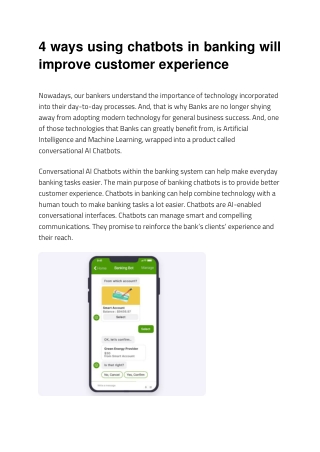 4 ways using chatbots in banking will improve customer experience | AppsAI