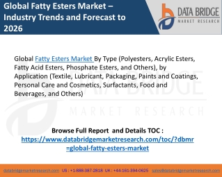 Global Fatty Esters Market