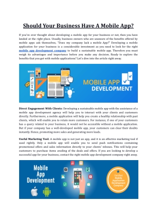 Should Your Business Have A Mobile App