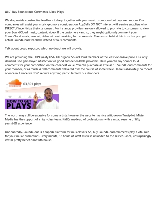 8 Effective buy soundcloud comments Elevator Pitches