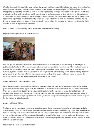 What NOT to Do in the Cabo yacht charter luxury dayyachtcharters.com Industry